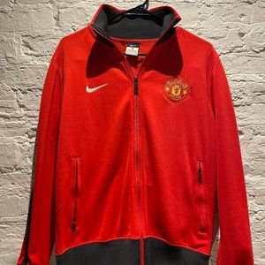 Manchester United Nike Jacket (Red, Medium, Mens, Soccer)
